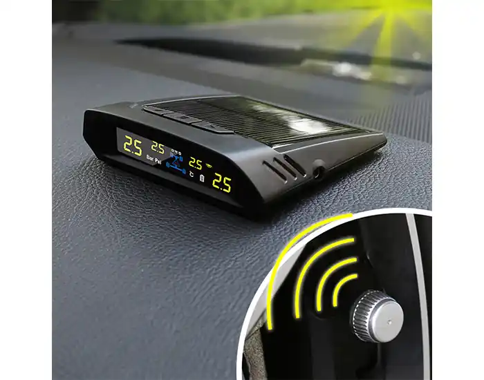 TPMS kontrola tlaku v pneumatice 4 externí čidla / solární napájení - Omezené množství