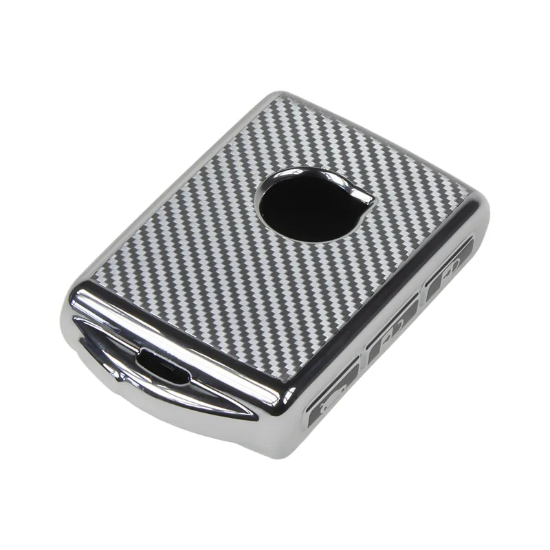 TPU obal pro klíč Volvo, carbon silver - Bezpečný nákup