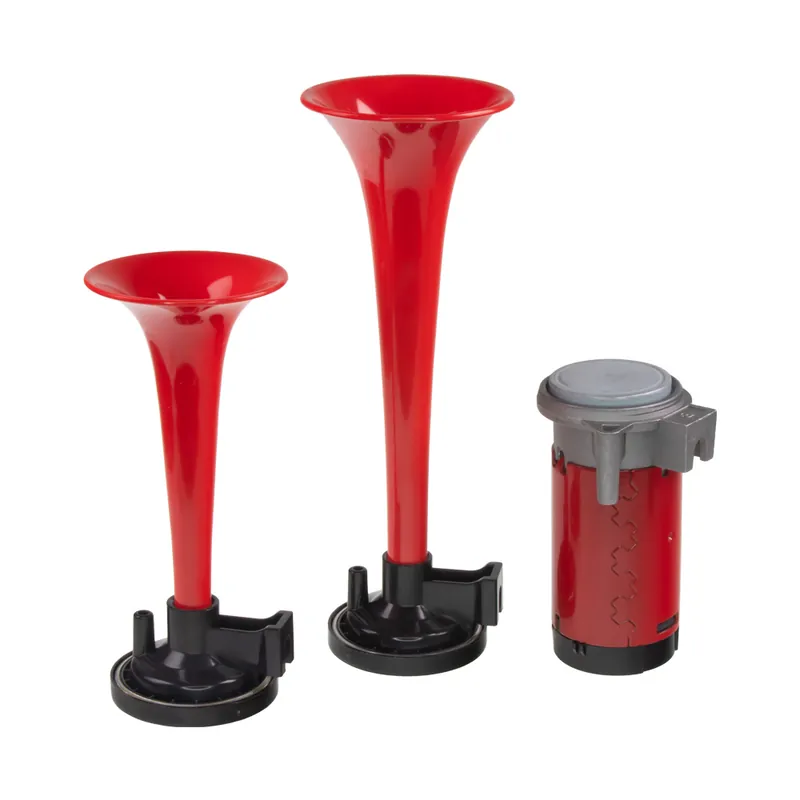Téměř vyprodáno | 2-tónová fanfára 220mm, 12V s kompresorem červená ECE R28