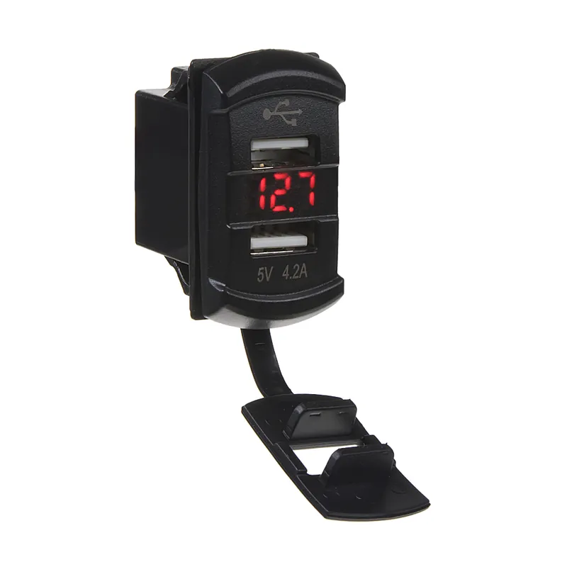 Bezpečný nákup | 2x USB zásuvka s voltmetrem "Rocker"