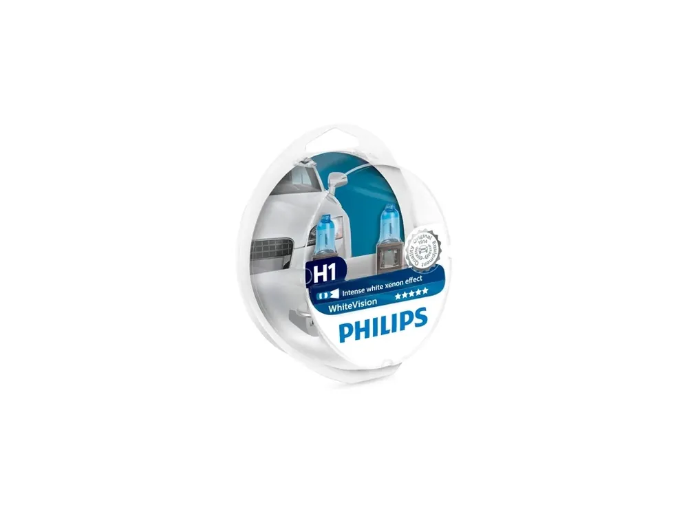 ŽÁROVKA PHILIPS WHITE VISION 12258WHVSM H1 P14,5s 12V 55W - 2KS - Ihned k objednání