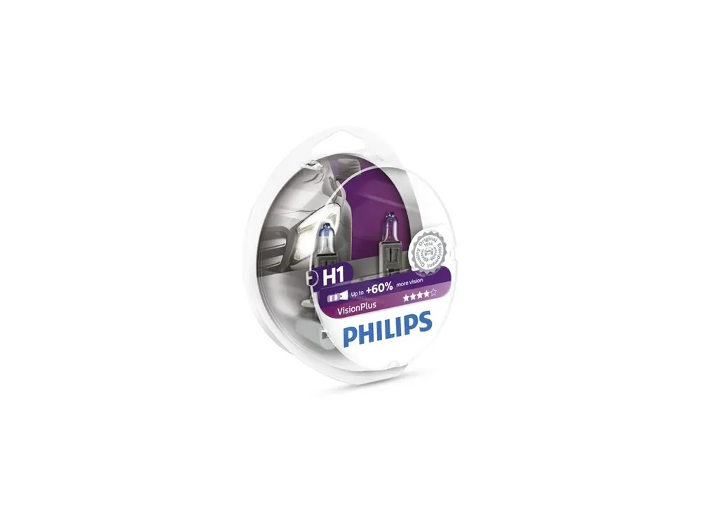 ŽÁROVKA PHILIPS VISION PLUS 12258VPS2 H1 P14,5s 12V 55W - 2KS | Zlevněno