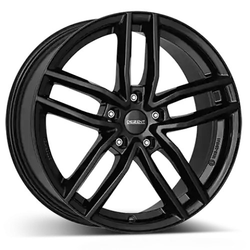 Téměř vyprodáno - DEZENT TR black 7.5x18, 5x112, ET 45,5, 66,6 Dobré pneu