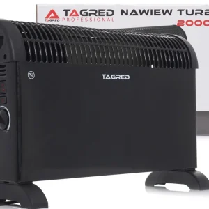 Prodejní hit - Elektrický konvektorový ohřívač s termostatem, TURBO ventilátor, výkon 2000 W, černý TA901B