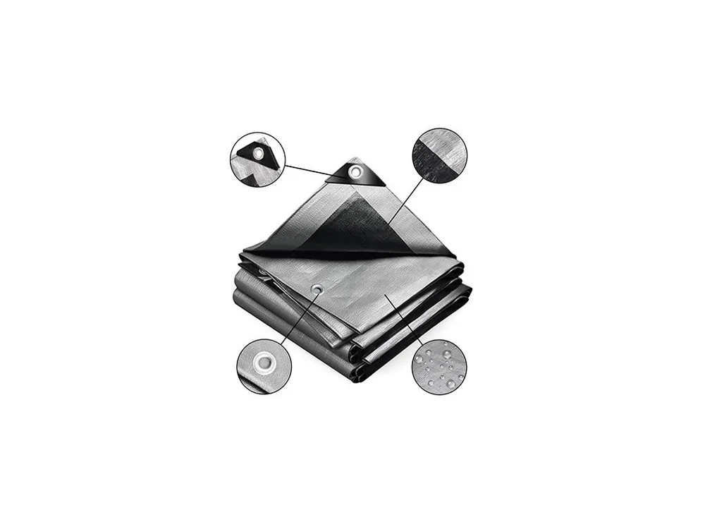 Žádaný produkt - Krycí plachta stříbrno - černá 5x6 m 260 g/m2