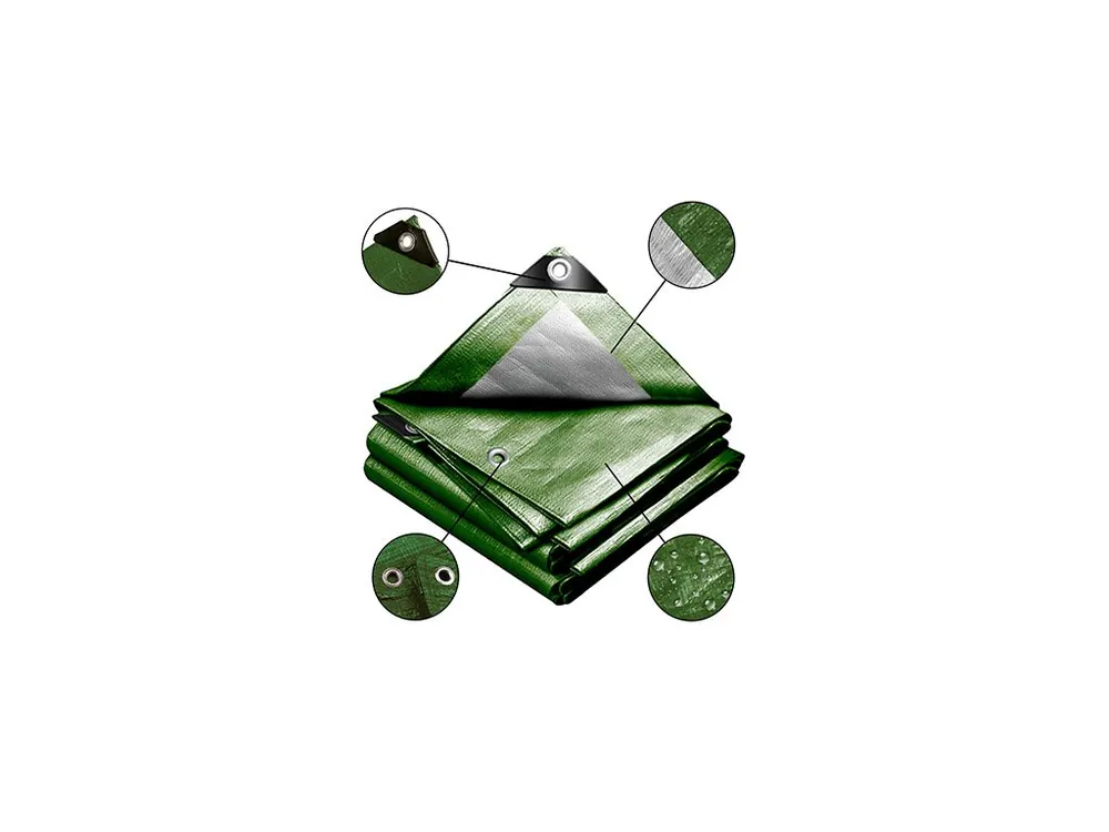 Akce | Krycí plachta zeleno - stříbrná 6x8 m 130 g/m2