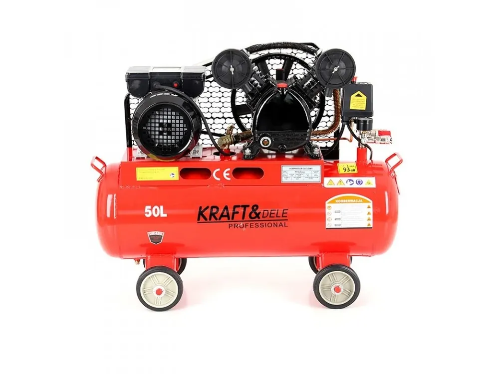 Olejový kompresor dvoupístový 50L, 2,8kW, Kraft&Dele KD403 - Rychlé odeslání