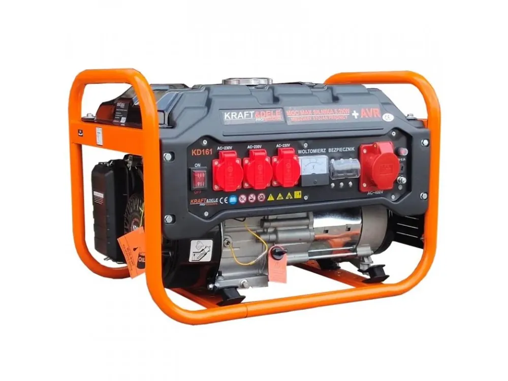 Vysoká kvalita | Benzínová elektrocentrála 5,2kW / 7HP, 3500W, Kraft&Dele KD161