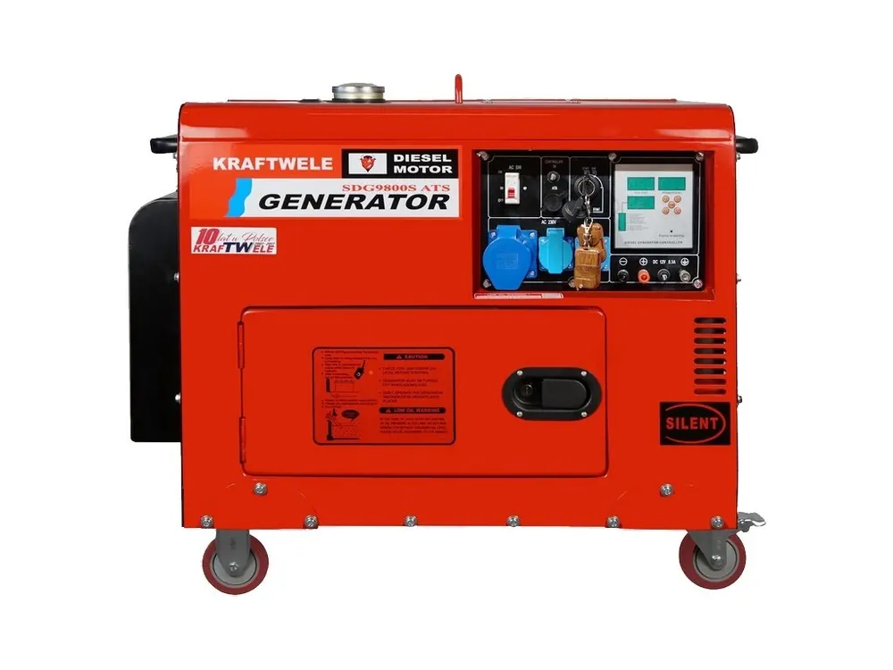 Generátor, elektrocentrála 9800W se startérem, AVR, 230V, KRAFTWELE SDG9800 1-F - Cenový hit