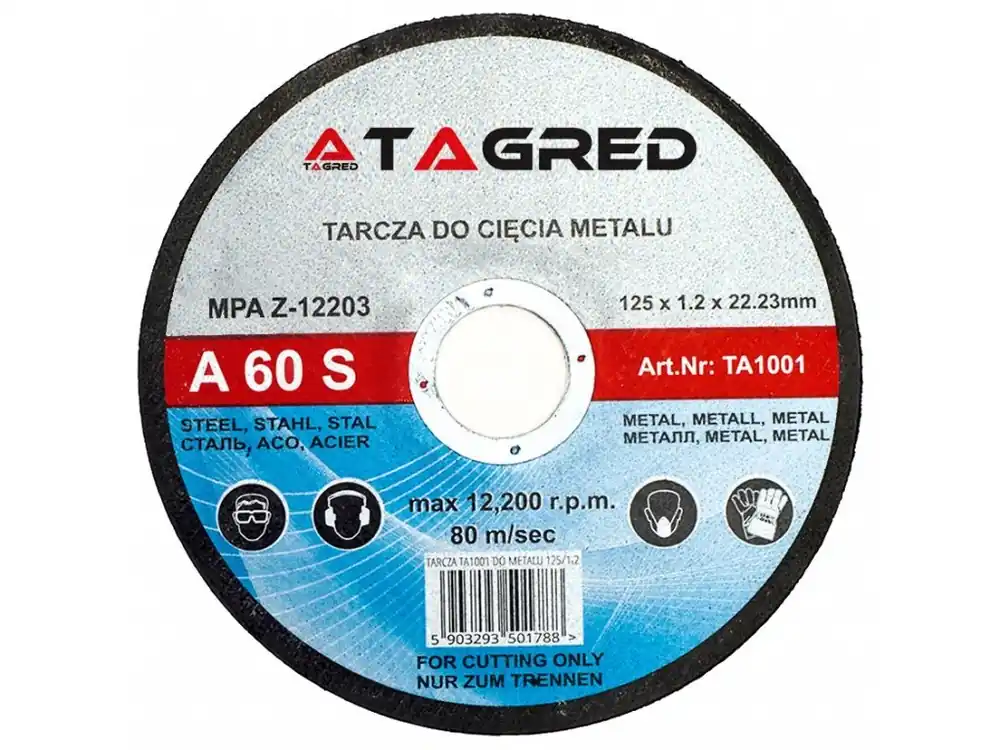 Nově přidáno | Řezný kotouč na ocel 125x1,2x22,2mm, Tagred TA1001