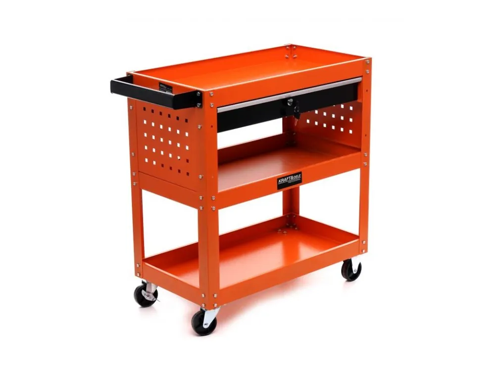 Dílenský vozík se 3 policemi Black / Orange, Kraft&Dele KD366 | Speciální nabídka