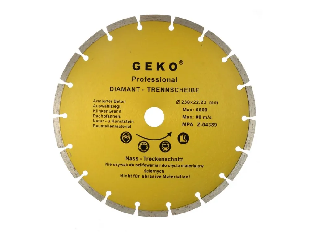 Outlet | Kotouč řezný diamantový segmentový 230x8x22,23mm PROFI, Geko G00253