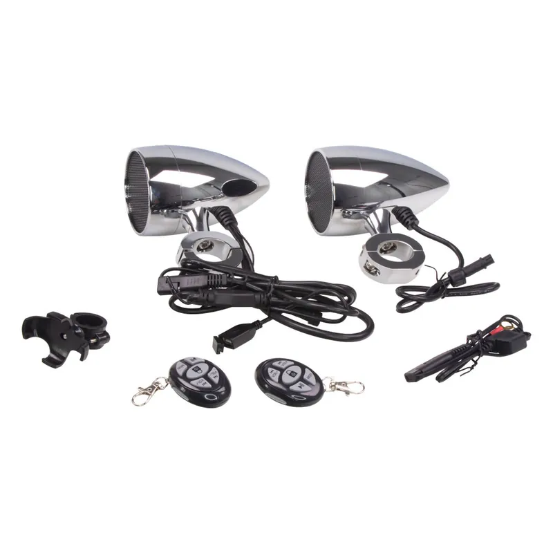 Cena od výrobce - Zvukový systém na motocykl, skútr, ATV s USB, BT, 2 x dálkové ovládání, barva chrom rsm102ch