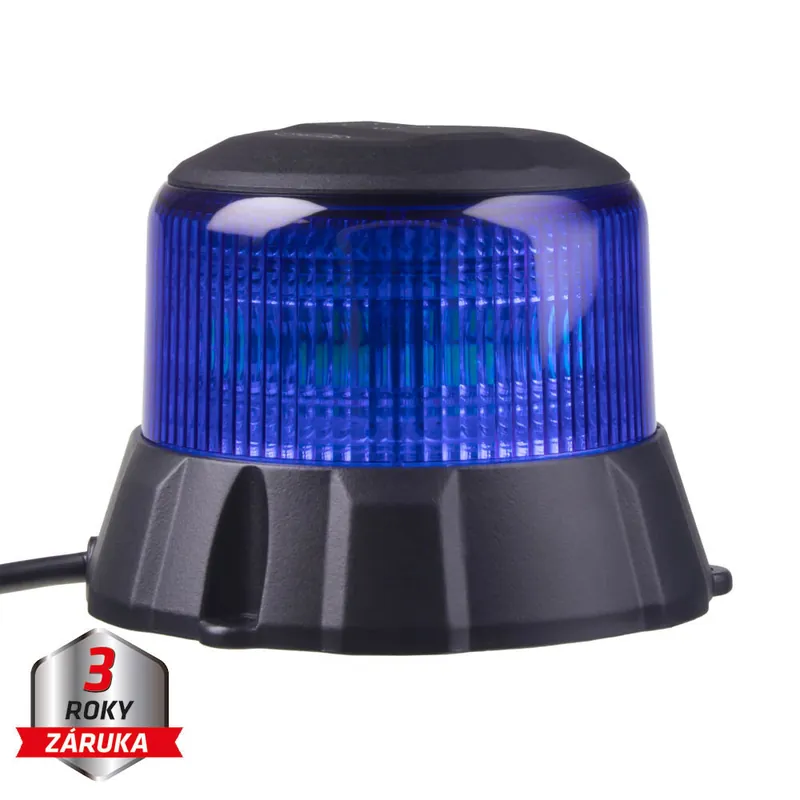 Ušetřete - Robustní modrý LED maják, černý hliník, 48W, ECE R65 wl403fixblu