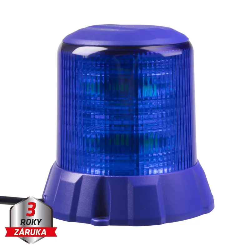 Poslední kus - Robustní modrý LED maják, modrý hliník, 96W, ECE R65 wl406fixblu