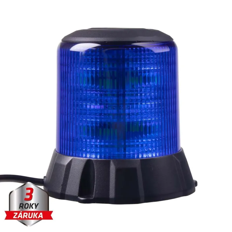 Čerstvá novinka | Robustní modrý LED maják, černý hliník, 96W, ECE R65 wl405fixblu