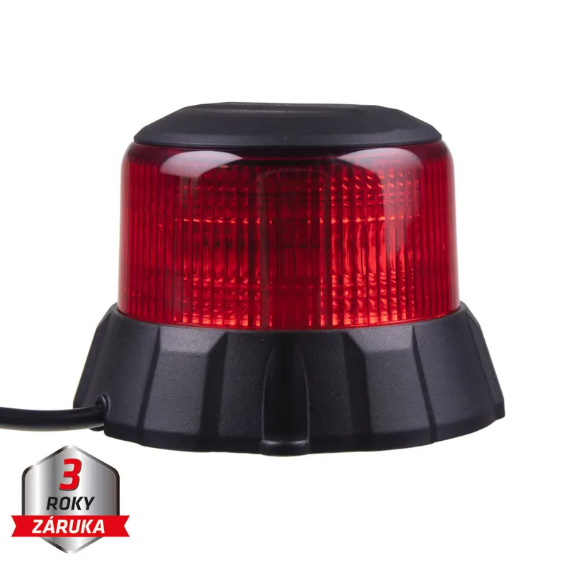 Robustní červený LED maják, černý hliník, 48W, ECE R65 wl403fixred | Rychlé doručení