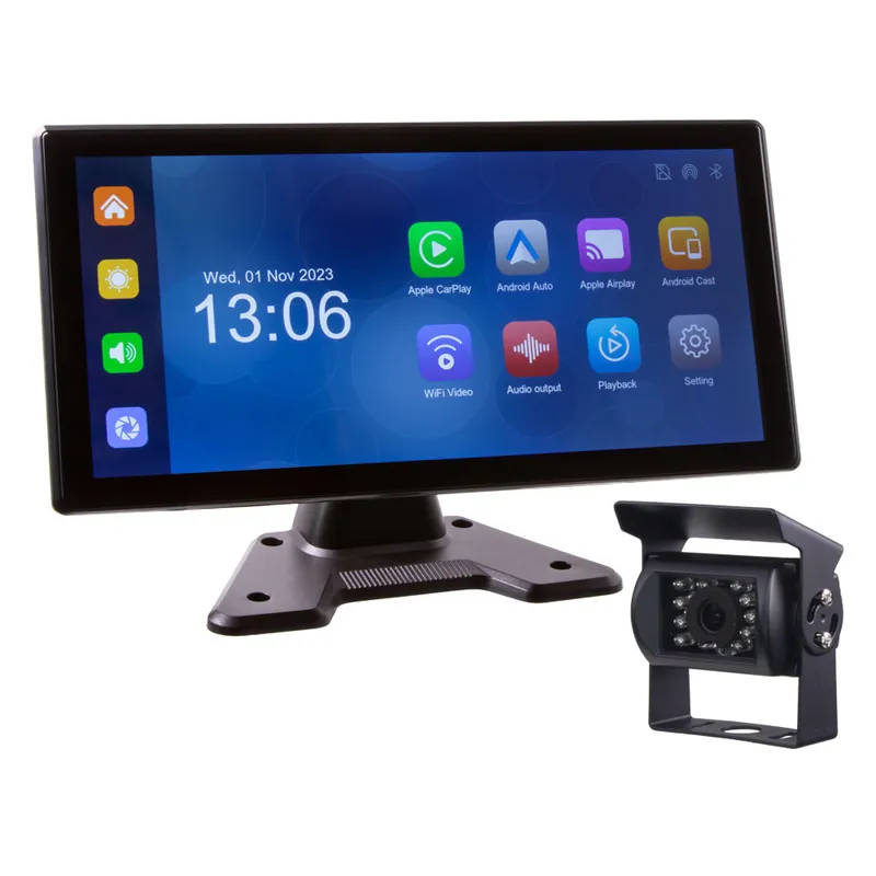 Výprodej - Set monitor 10,36" 4x 4PIN s Apple CarPlay, Android auto, Bluetooth, DVR, + kamera + 15m kabel ds-136caDVRset