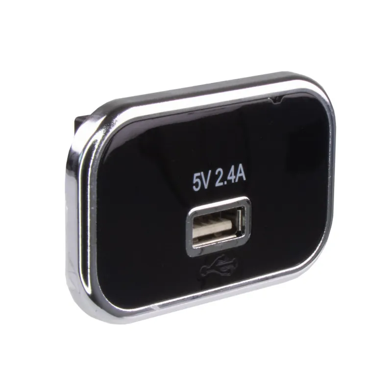 Do vyprodání zásob - USB 2,4A zásuvka 12/24V, chromový rámeček 34678.1