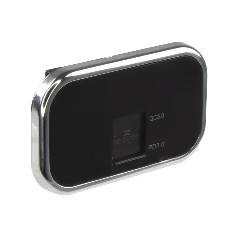 USB QC3.0 + USB-C zásuvka 12/24V, chromový rámeček 34678.2 - Zvýhodněná cena