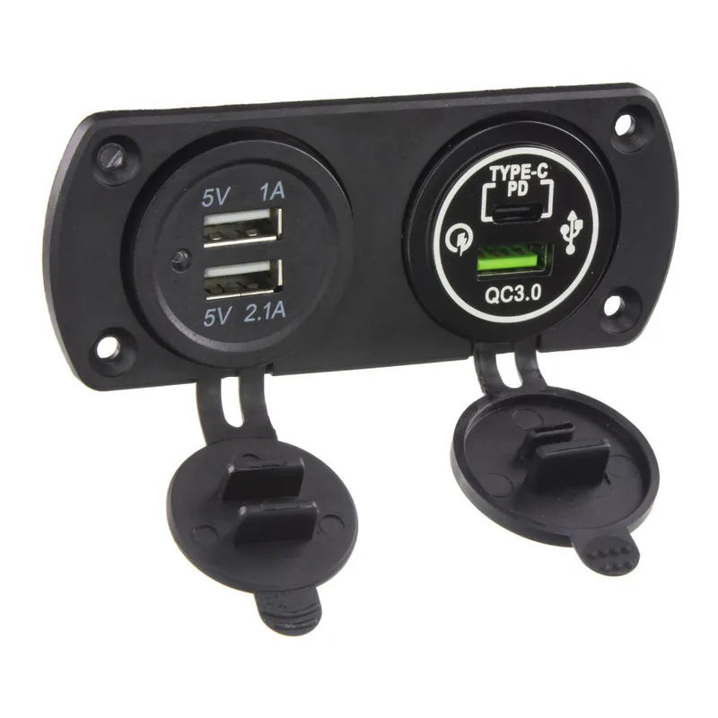 Doprodej zásob | Dvojitá zásuvka do panelu 3x USB-A + 1x USB-C nabíječka 34690