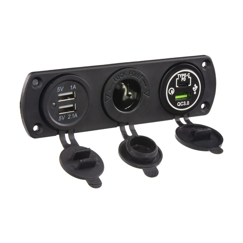 Trojitá zásuvka do panelu CL, 3x USB-A + 1x USB-C nabíječka 34691 - Ihned k dispozici