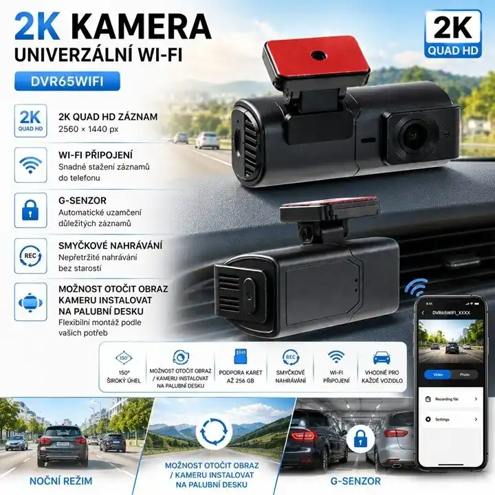 Žádaný produkt - 2K kamera univerzální, Wi-Fi dvr65wifi