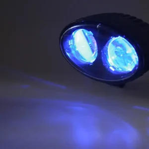 Sleva | PROFI LED výstražné bodové světlo 10-80V 2x4W modré 143x122mm wa-008b