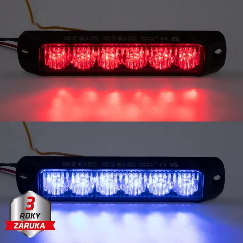 PROFI výstražné LED světlo vnější, červeno-modré, 12-24V, ECE R65 CH-060RB - Nový produkt