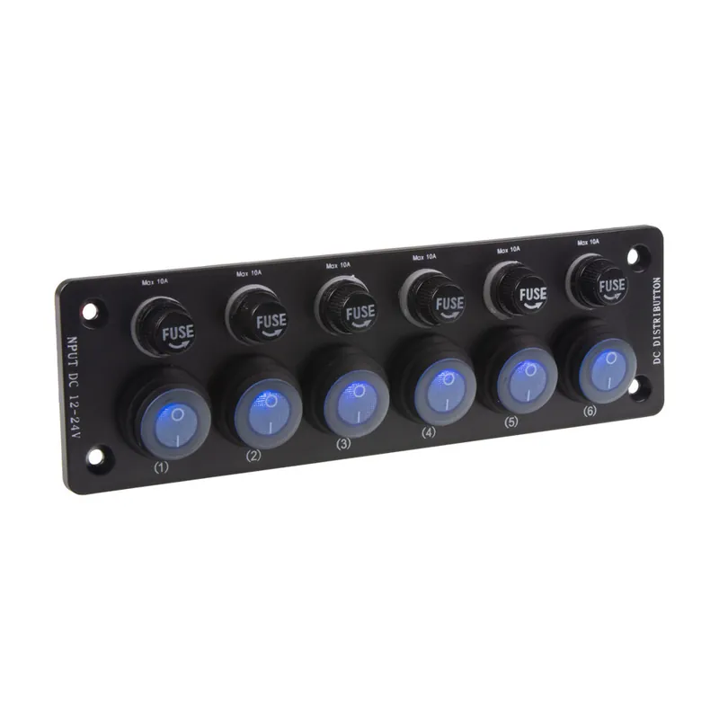 Panel s 6x spínači + 6x pojistky, 12/24V 47178 | Pospěšte si
