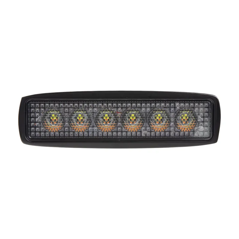 LED světlo obdélníkové, bílé/oranžové, 6x3W/6x1W, 160mm, ECE R10 wl-718wo | Do vyprodání zásob