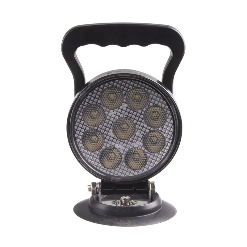 Profesionální kvalita - LED světlo kulaté, bílé, 9x3W, ø114mm, magnet, ECE R10 wl-728wm