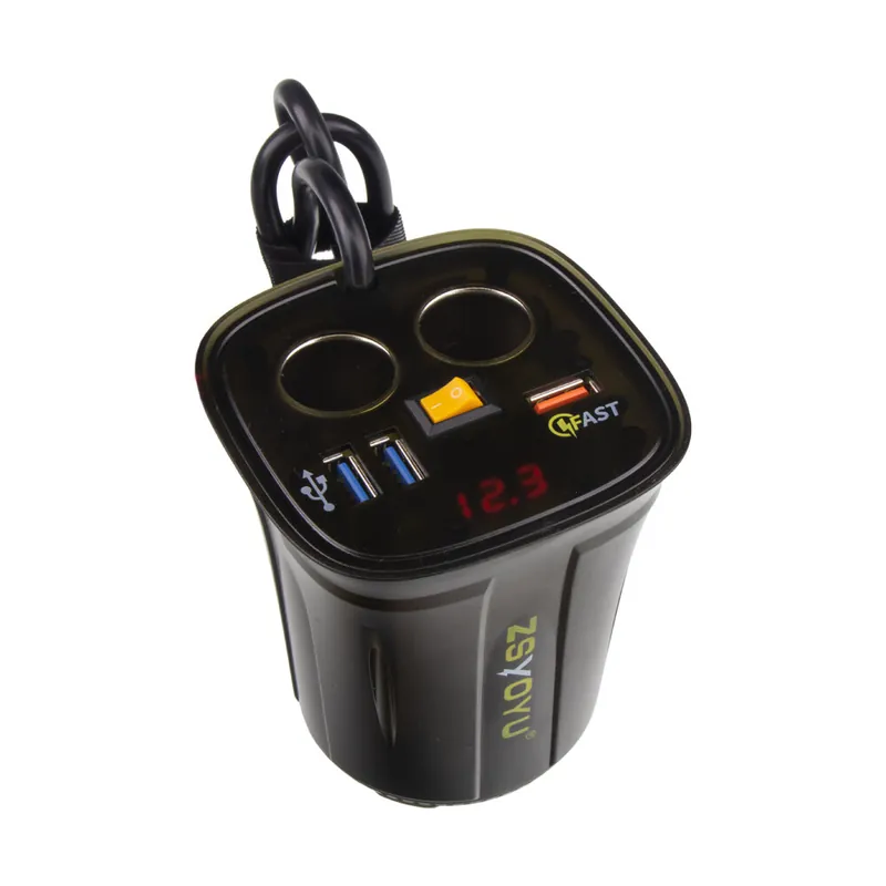Nově v nabídce | Dvojitá CL zásuvka s 3x USB+voltmetrem do držáku nápojů 34511R