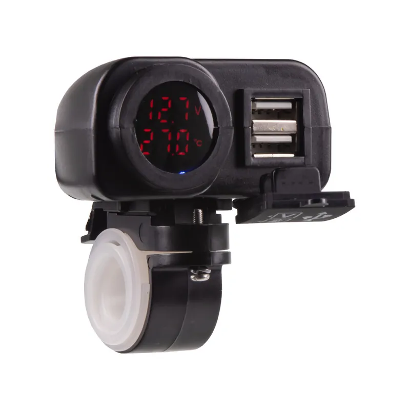 Nabídka dne | 2x USB nabíječka s voltmetrem/teploměrem na motocykl 34708