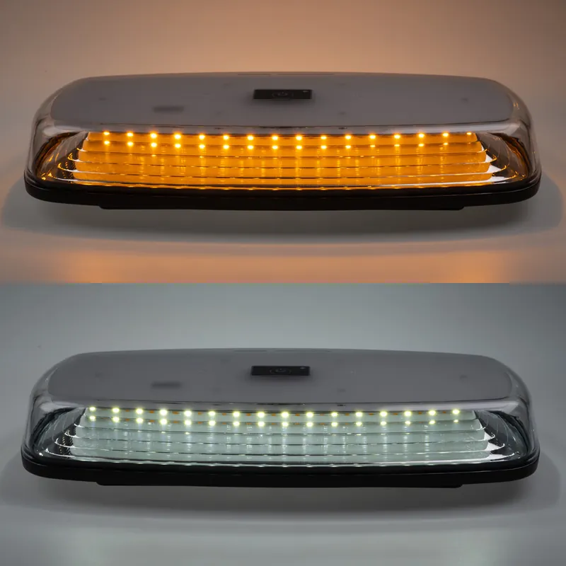 Žádaný produkt | AKU LED rampa oranžová+bílá, 84LEDx0,5W, magnet, 12-24V, 304mm, ECE R65 R10 sre2-bat12BAW