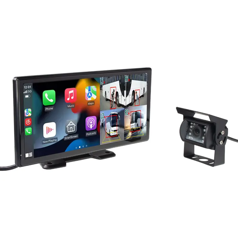 Set monitor 10,36" 4x 4PIN s Apple CarPlay, Android auto, Bluetooth, DVR, BSD, + kamera + 15m kabel ds-136caBSDset | Sleva navíc