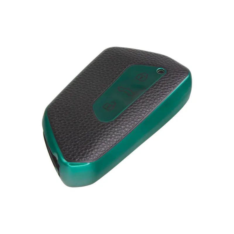 TPU obal pro klíč Škoda, VW, Seat, zelený-kůže 484VW127LG | Prémiová kvalita