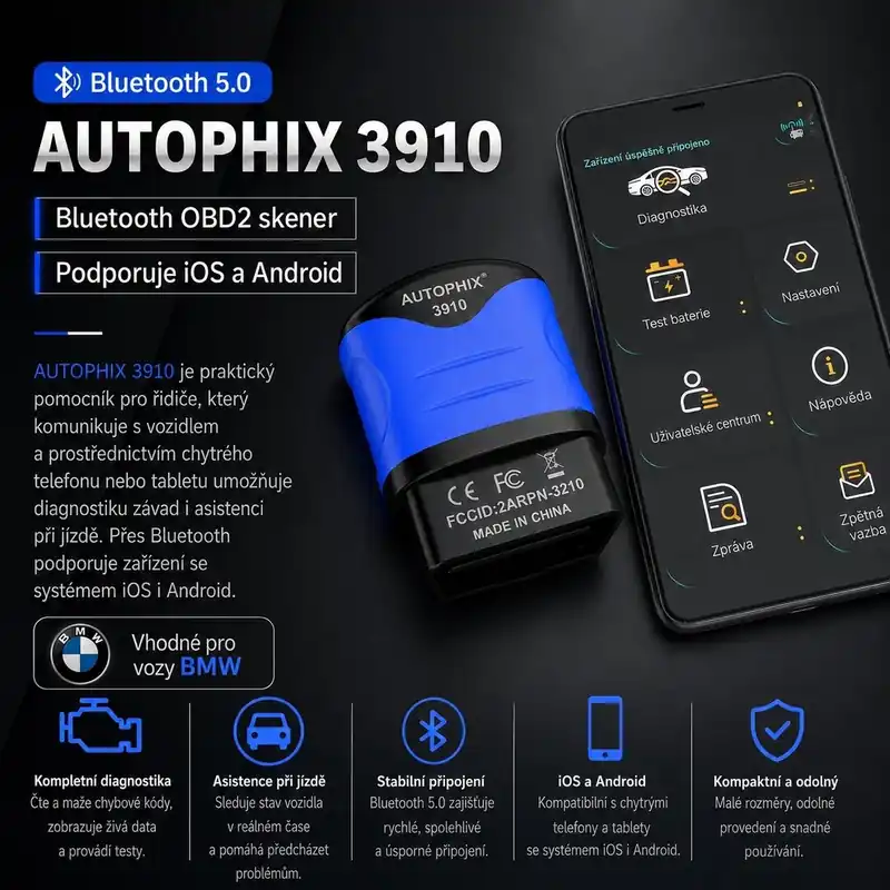 Oblíbený u zákazníků | Autodiagnostika Bluetooth Autophix 3910 OBDII pro BMW/Mini/Rolls Royce 35893obd