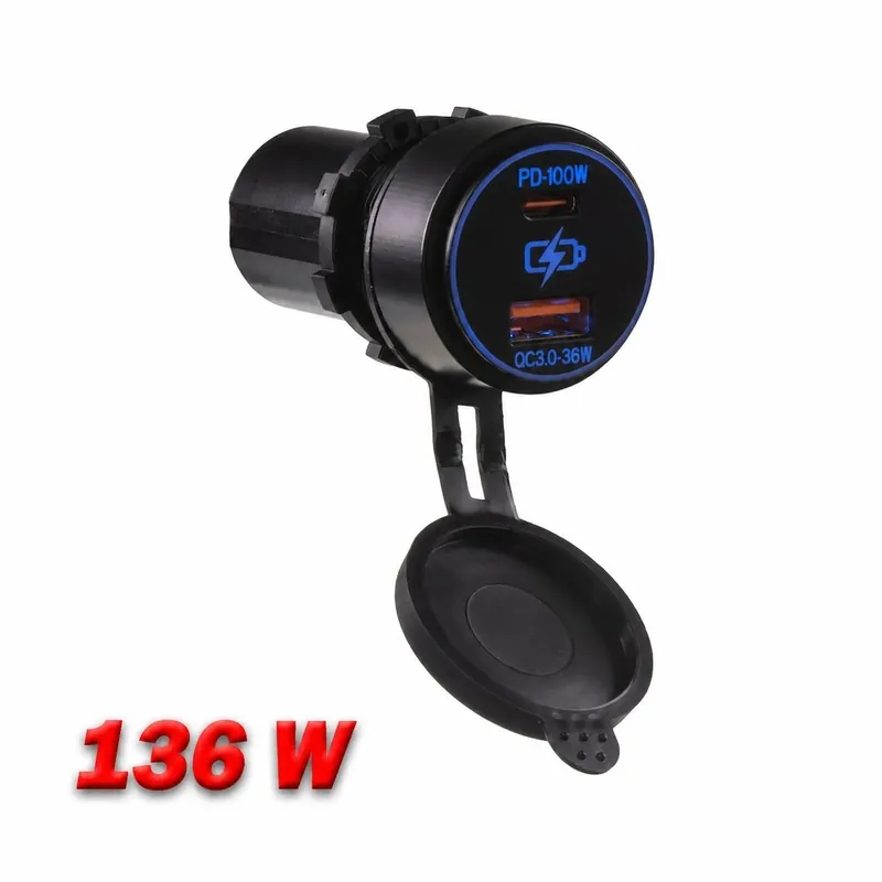 USB QC3.0 + USB-C 100W/20V zásuvka 12/24V 34681 - Prémiová kvalita