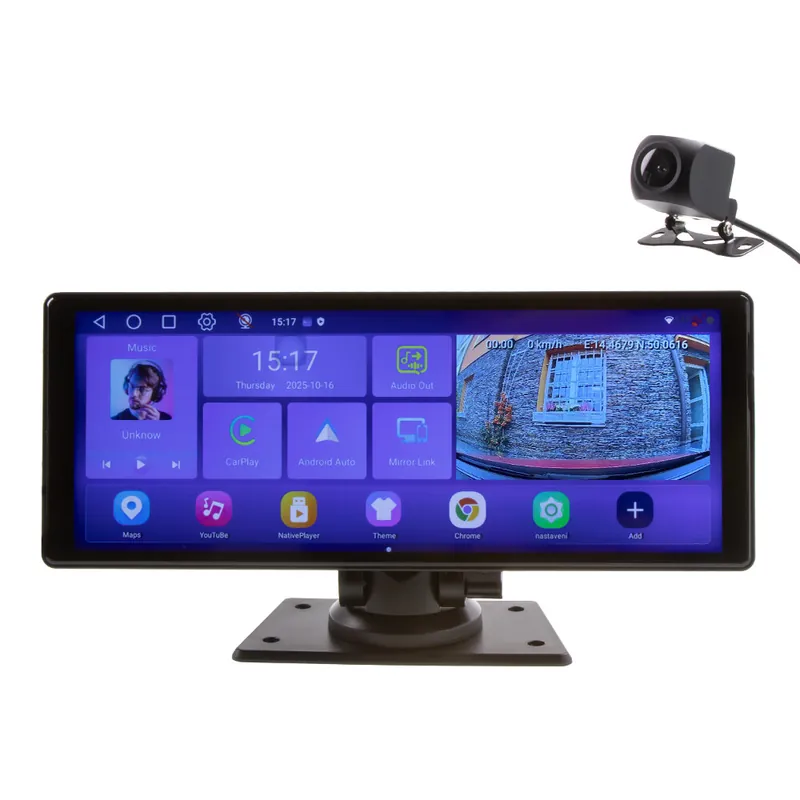 Top cena - Monitor 10,26" s OS Android + Apple CarPlay, Android auto, Bluetooth, micro SD, GPS, DVR ds-128caADVR