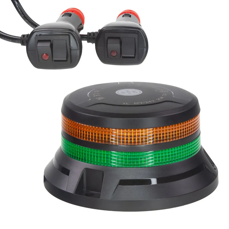 LED maják, 12-24V, 48xLED zelený/oranžový, magnet, ECE R65 wl833go | Vysoká kvalita