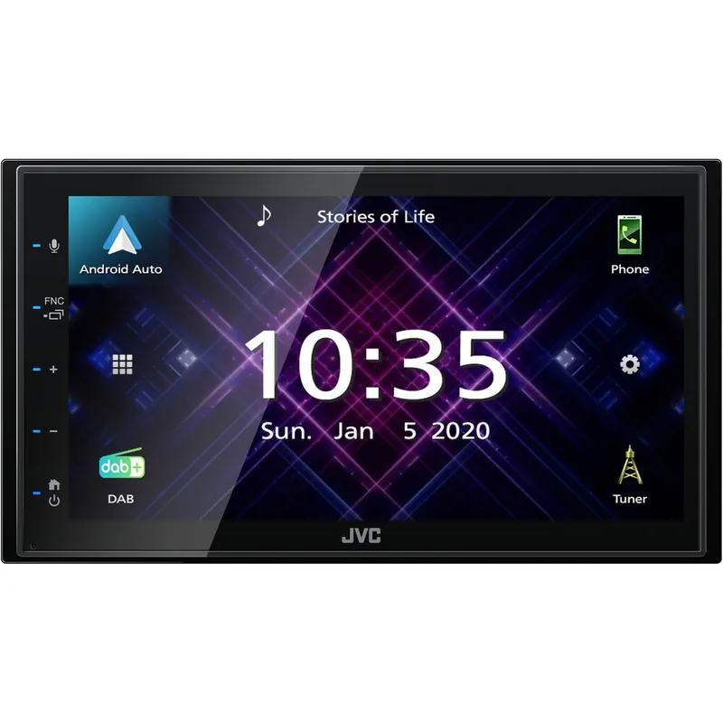 Tovární cena - JVC 2DIN DAB+ / FM autorádio/6,8" displej/USB/AUX/Bluetooth/Apple CarPlay / Android Auto KW-M565DBT