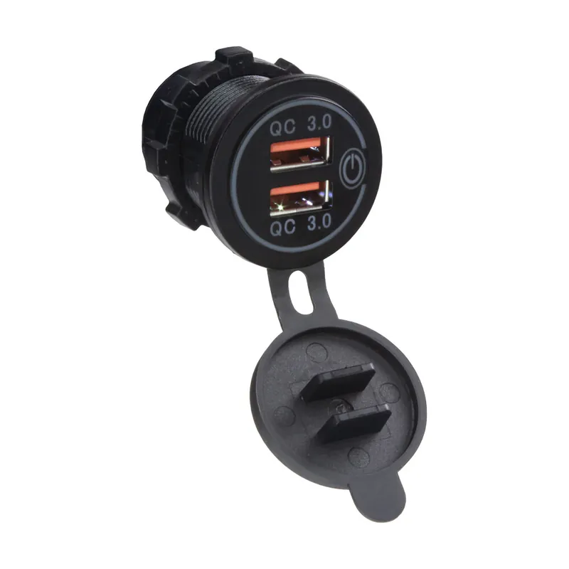 Zlevněno - 2x USB nabíječka voděodolná do panelu, QC3.0, bílá 34563.2