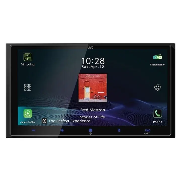 JVC 2DIN DAB+ / FM autorádio/6,92" displej/USB/AV/Bluetooth/Bezdrát Apple CarPlay / Android Auto KW-M795DBW - Výhodný nákup