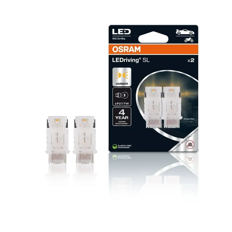 OSRAM LED 12V P27/7W W2.5x16q oranžová (2ks) Duo-blister 3157DYP-2BL | Rychlé doručení