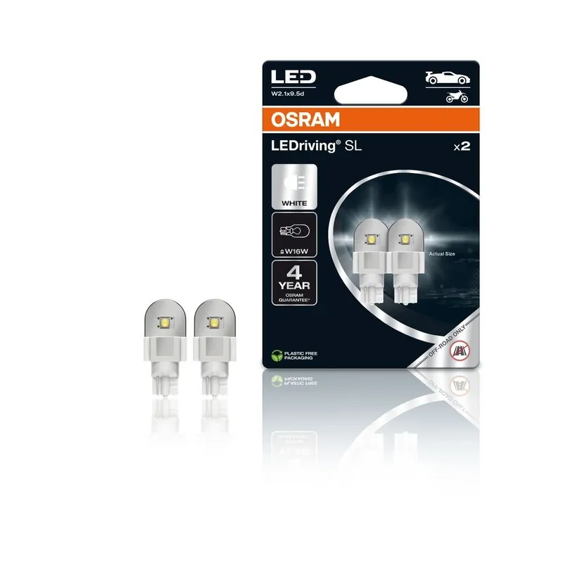 Doporučujeme | OSRAM LED 12V W16W W2,1x9,5d bílá (2ks) Duo-blister 921DWP-2BL