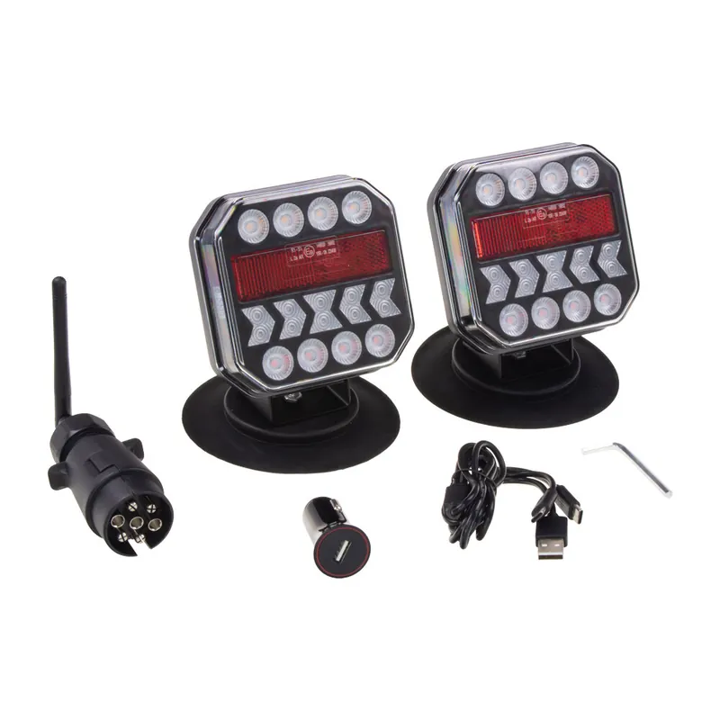 Poslední dny | 2x Sdružená aku lampa zadní LED s bezdrátovým připojením k 7pin zástrčce, ECE trl24ledW12