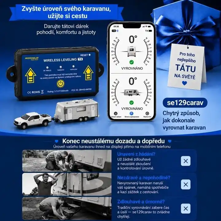 Snadné objednání - Náklonoměr s přenosem do APP se129carav