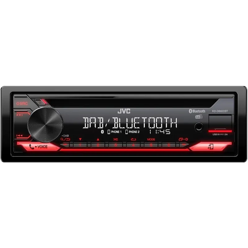 Snadný nákup - JVC DAB+ / FM autorádio s CD/Bluetooth/USB/AUX/odním.panel/multicolor KD-DB622BT
