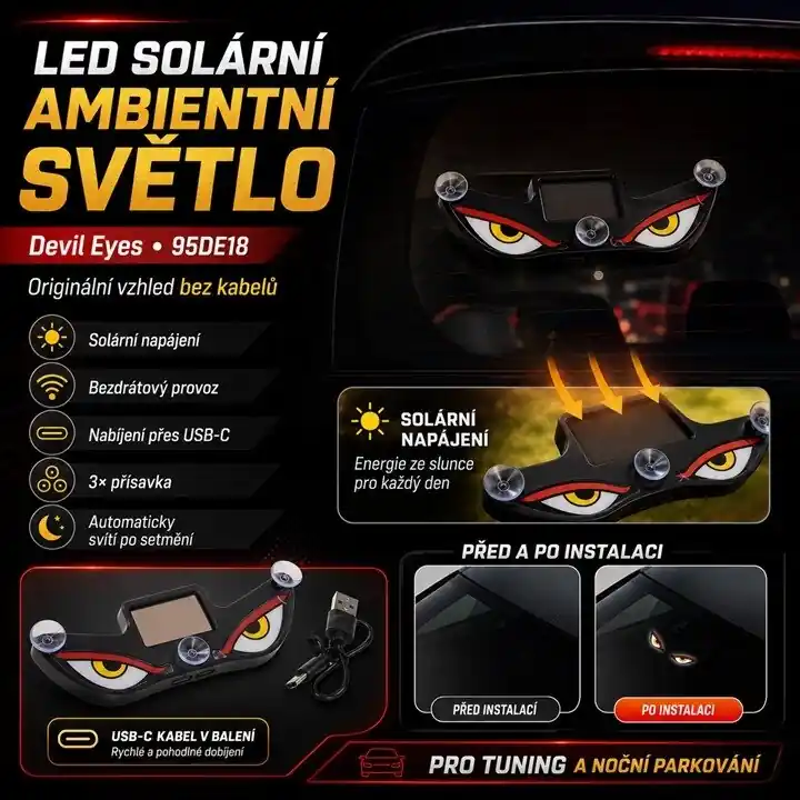 LED solární ambientní světlo "Devil Eyes" 95DE18 | Právě v prodeji